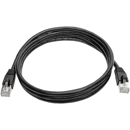 Tripp Lite Cat6a Snagless Shielded STP Patch Cable 10G, PoE, Black M/M 5ft