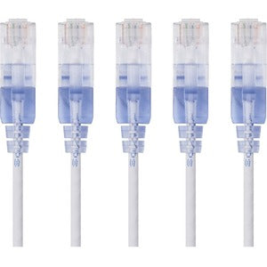 Monoprice 5-Pack, SlimRun Cat6A Ethernet Network Patch Cable, 10ft White