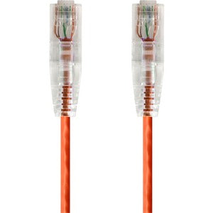 Monoprice SlimRun Cat6 28AWG UTP Ethernet Network Cable, 1ft Orange