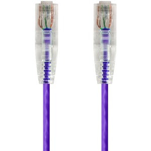 Monoprice SlimRun Cat6 28AWG UTP Ethernet Network Cable, 0.5ft Purple