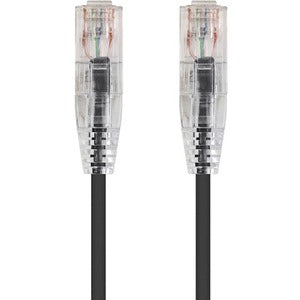Monoprice SlimRun Cat6 28AWG UTP Ethernet Network Cable, 1ft Black
