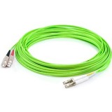 AddOn 15m LC (Male) to SC (Male) Straight Lime Green OM5 Duplex Fiber OFNR (Riser-Rated) Patch Cable