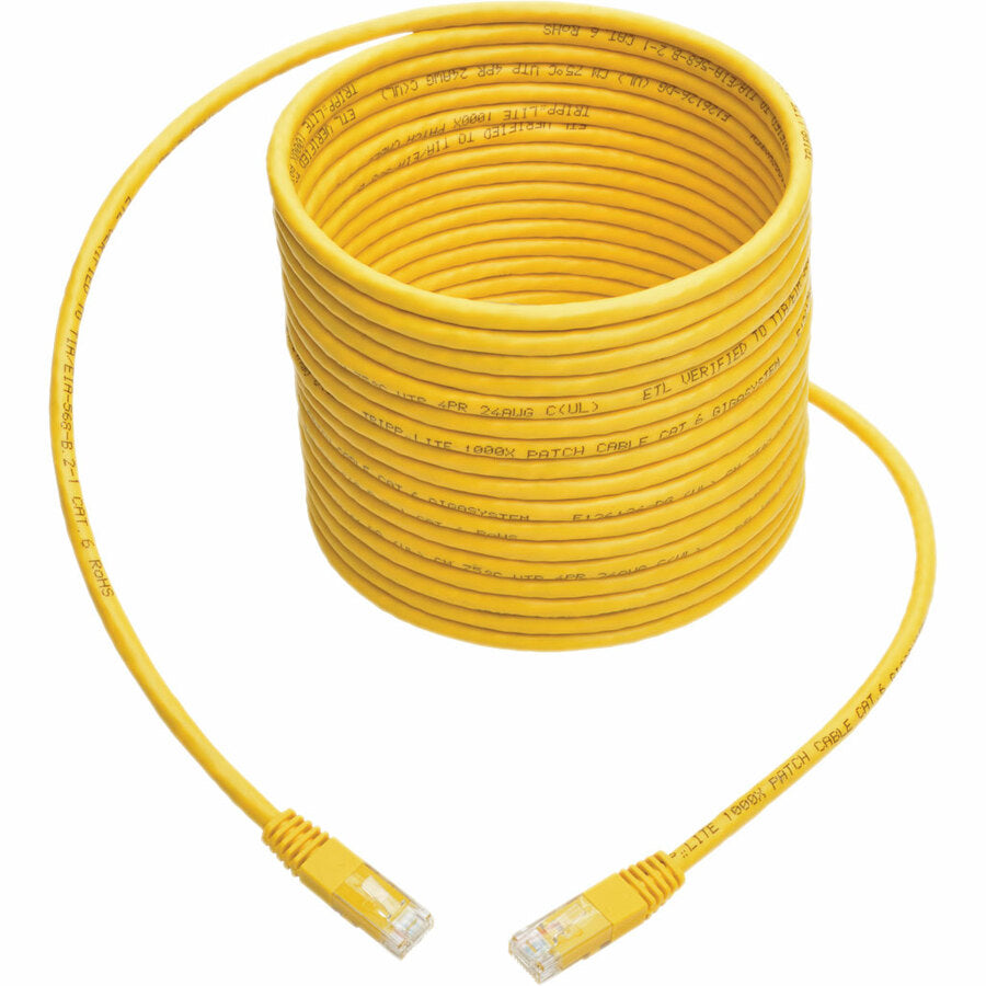 Tripp Lite Cat6 Cat5e Gigabit Molded Patch Cable RJ45 M/M 550MH Yellow 35ft 35'