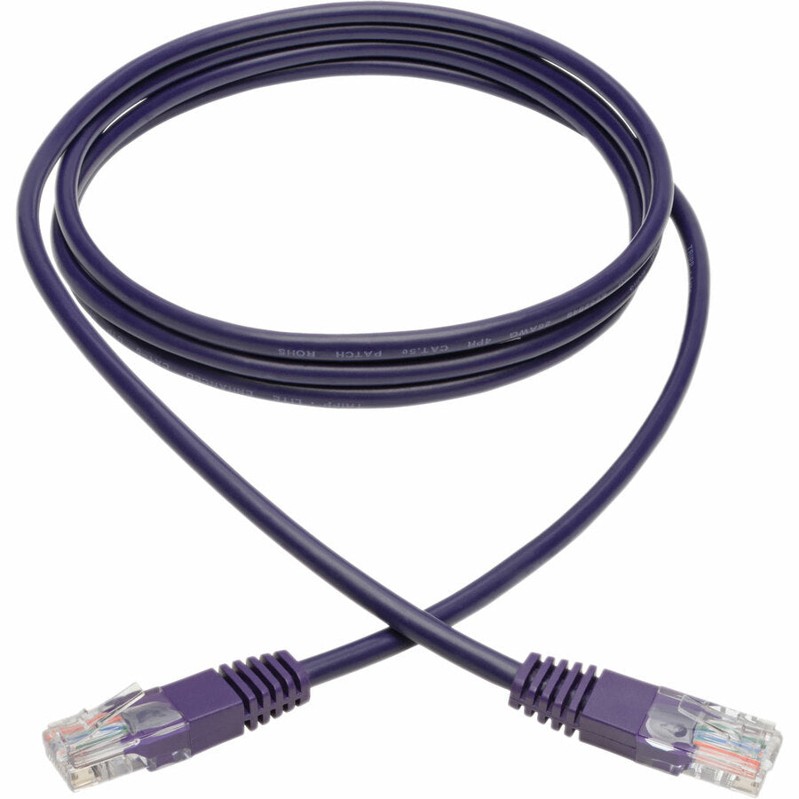 Tripp Lite Cat5e 350 MHz Molded UTP Patch Cable (RJ45 M/M), Purple, 6 ft.