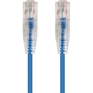 Monoprice SlimRun Cat6 28AWG UTP Ethernet Network Cable, 14ft Blue