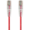 Monoprice SlimRun Cat6 28AWG UTP Ethernet Network Cable, 3ft Red