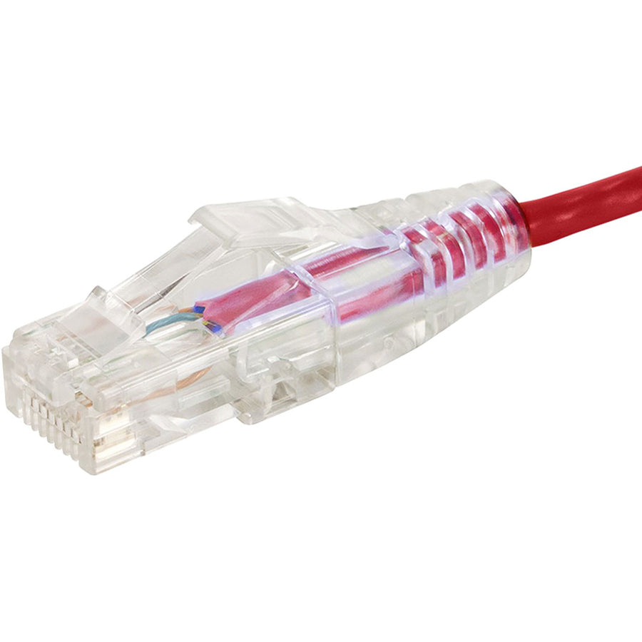 Monoprice SlimRun Cat6 28AWG UTP Ethernet Network Cable, 3ft Red