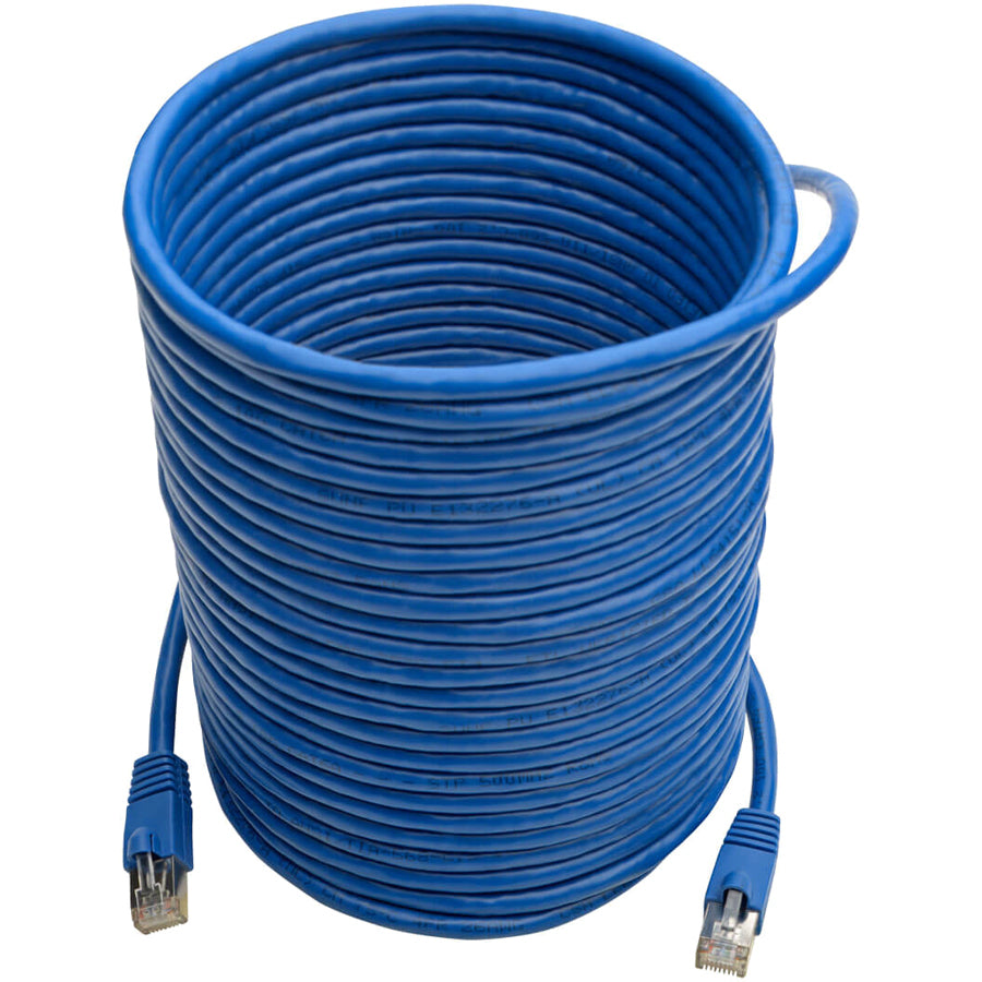 Tripp Lite Cat6a Snagless Shielded STP Network Patch Cable 10G Certified, PoE, Blue RJ45 M/M 35ft 35'