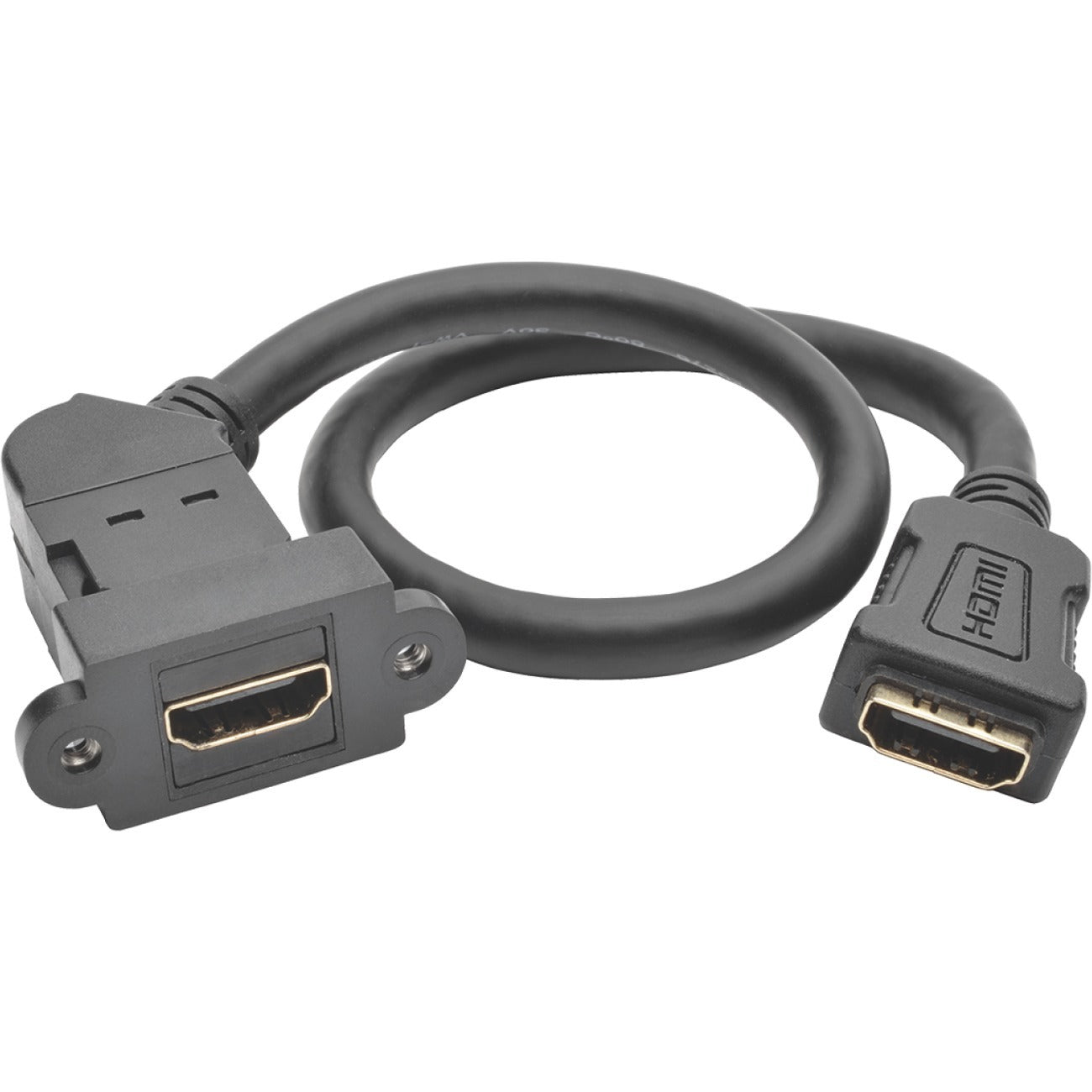 Tripp Lite HDMI Coupler Keystone Panel Mount All-in-One Angled F/F Black 1'