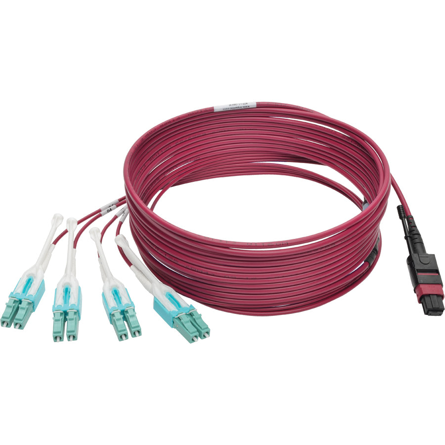 Tripp Lite 5M MTP MPO 8xLC 50/125 OM4 Fanout Patch Cable 12 Fiber 40GB CMP