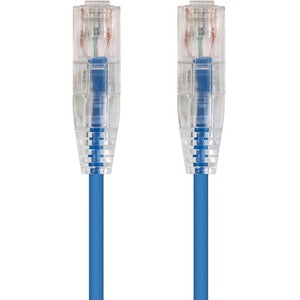 Monoprice SlimRun Cat6 28AWG UTP Ethernet Network Cable, 3ft Blue