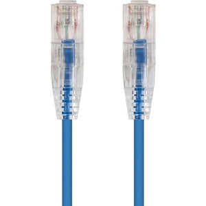 Monoprice SlimRun Cat6 28AWG UTP Ethernet Network Cable, 1ft Blue