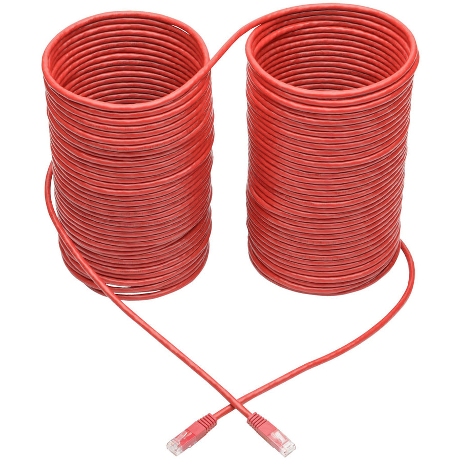 Tripp Lite Cat6 Cat5e Gigabit Molded Patch Cable RJ45 M/M Red 550Mhz 100ft 100'