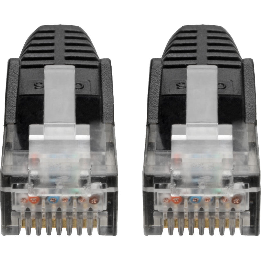Tripp Lite Cat6 GbE Gigabit Ethernet Snagless Molded Patch Cable UTP Black RJ45 M/M 6in 6"