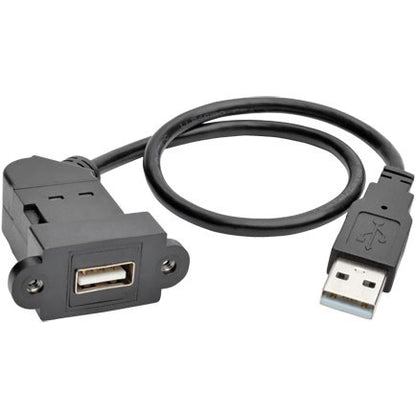Tripp Lite USB Keystone Panel Mount Extension Coupler Cable M/F Angled 1ft