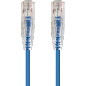 Monoprice SlimRun Cat6 28AWG UTP Ethernet Network Cable, 2ft Blue