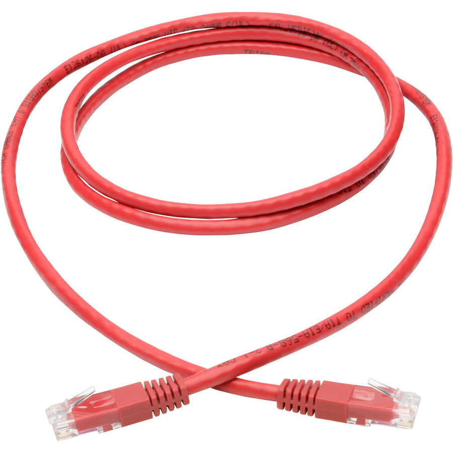 Tripp Lite Cat6 Cat5e Gigabit Molded Patch Cable RJ45 M/M 550MHz Red 5ft 5'