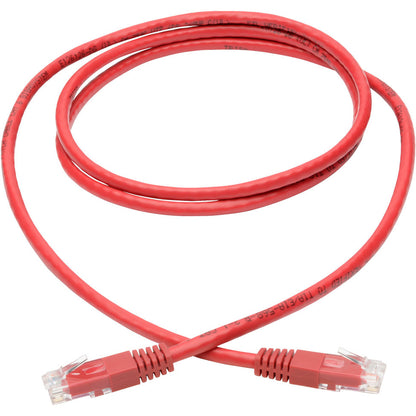 Tripp Lite Cat6 Cat5e Gigabit Molded Patch Cable RJ45 M/M 550MHz Red 5ft 5'