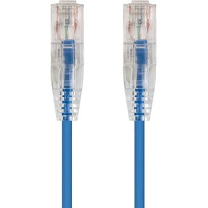 Monoprice SlimRun Cat6 28AWG UTP Ethernet Network Cable, 10ft Blue