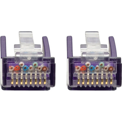 Tripp Lite Cat6 GbE Gigabit Ethernet Snagless Molded Patch Cable UTP Purple RJ45 M/M 50ft 50'