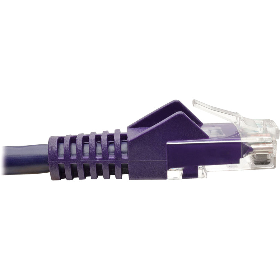Tripp Lite Cat6 GbE Gigabit Ethernet Snagless Molded Patch Cable UTP Purple RJ45 M/M 50ft 50'