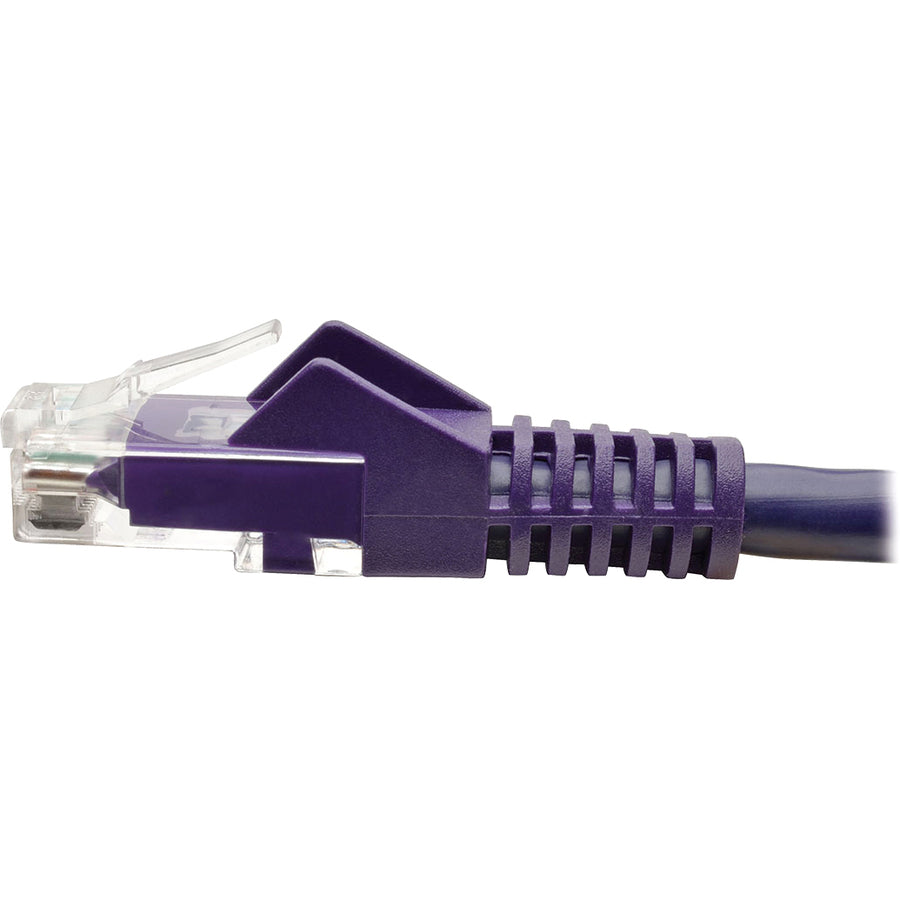 Tripp Lite Cat6 GbE Gigabit Ethernet Snagless Molded Patch Cable UTP Purple RJ45 M/M 50ft 50'