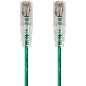 Monoprice SlimRun Cat6 28AWG UTP Ethernet Network Cable, 0.5ft Green
