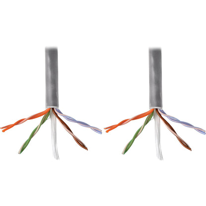 Tripp Lite Cat5e 350 MHz Bulk Solid-Core Plenum-Rated PVC Cable, Gray, 1000 ft.