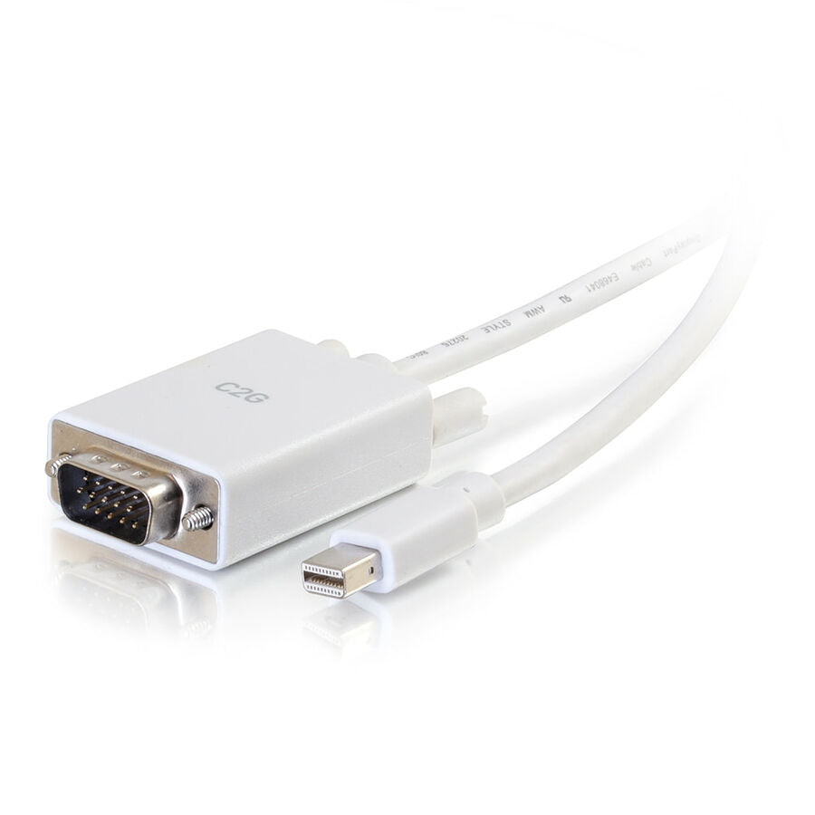 C2G 3ft Mini DisplayPort to VGA Adapter Cable White
