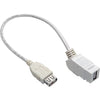 Tripp Lite USB 2.0 Panel Mount Coupler Cable Keystone Jack White F/F 1ft 1'