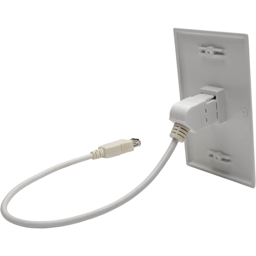 Tripp Lite USB 2.0 Panel Mount Coupler Cable Keystone Jack White F/F 1ft 1'