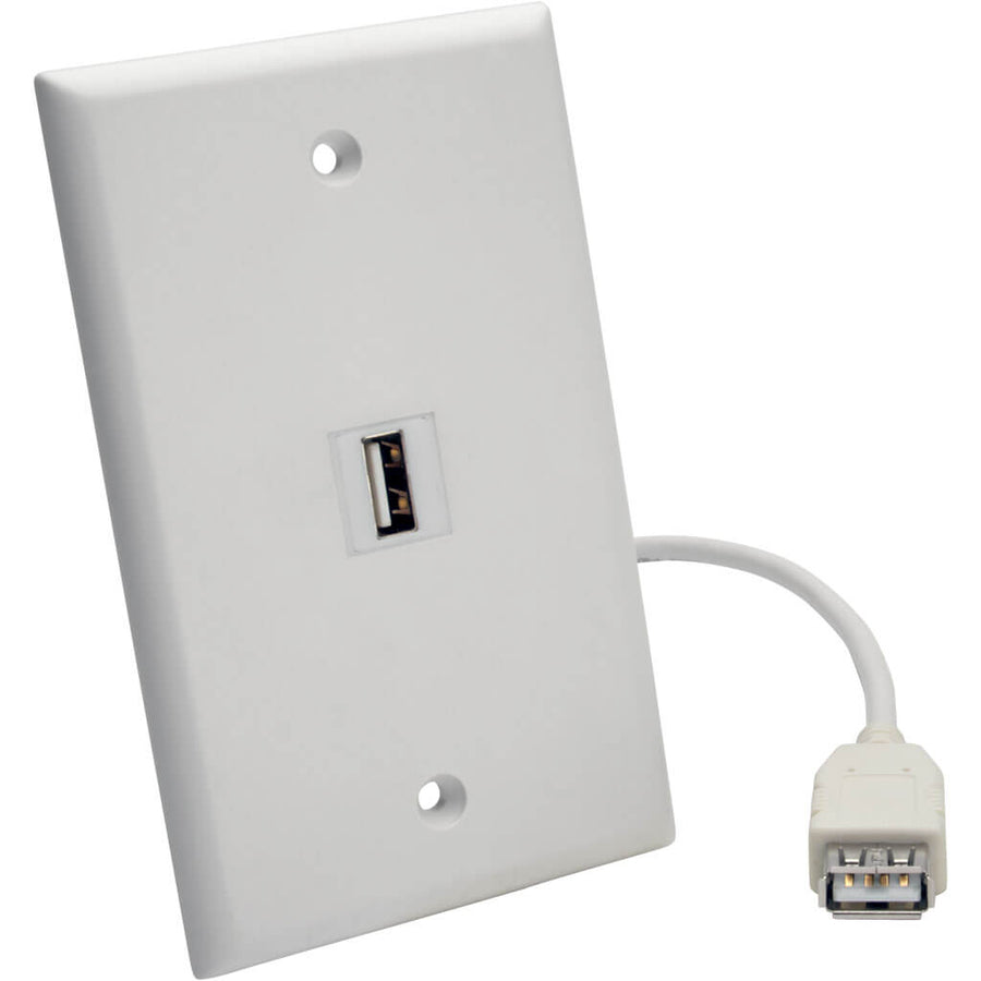 Tripp Lite USB 2.0 Panel Mount Coupler Cable Keystone Jack White F/F 1ft 1'
