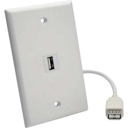 Tripp Lite USB 2.0 Panel Mount Coupler Cable Keystone Jack White F/F 1ft 1'