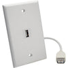 Tripp Lite USB 2.0 Panel Mount Coupler Cable Keystone Jack White F/F 1ft 1'