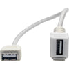Tripp Lite USB 2.0 Panel Mount Coupler Cable Keystone Jack White F/F 1ft 1'