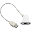 Tripp Lite USB 2.0 Panel Mount Coupler Cable Keystone Jack White F/F 1ft 1'