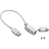 Tripp Lite USB 2.0 Panel Mount Coupler Cable Keystone Jack White F/F 1ft 1'