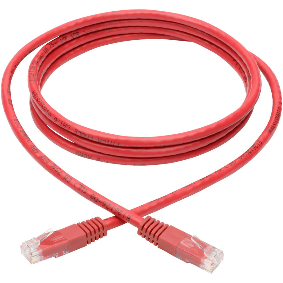 Tripp Lite Cat6 Cat5e Gigabit Molded Patch Cable RJ45 M/M 550MHz Red 6ft 6'
