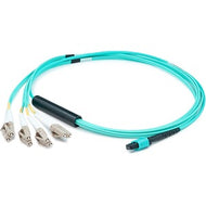 AddOn 30m MPO (Female) to 8xLC (Male) 8-Strand Aqua OM4 Fiber Fanout Cable
