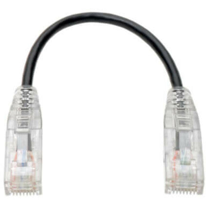 Tripp Lite Cat6 UTP Patch Cable (RJ45) - M/M, Gigabit, Snagless, Molded, Slim, Black, 6 in.