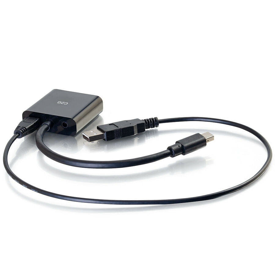 C2G 8in Mini Displayport to VGA Adapter with 3.5mm Audio Male to Female