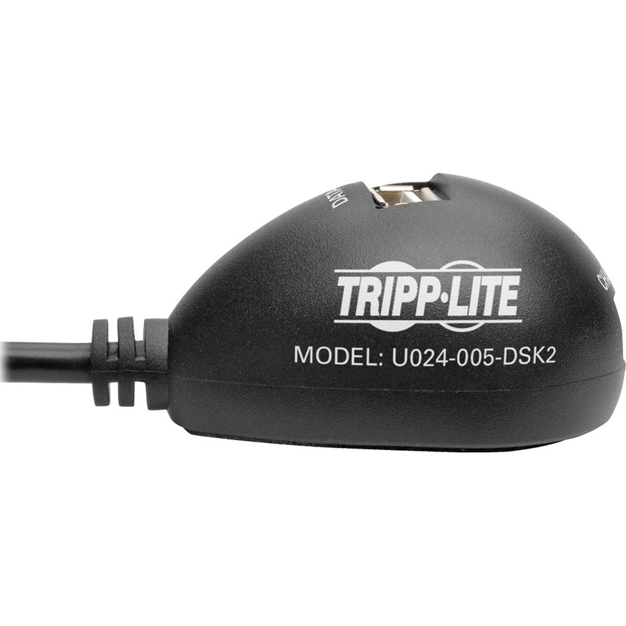 Tripp Lite 5ft 2-Port USB 2.0 Hi-Speed Desktop Gold A/A Extension Cable M/F