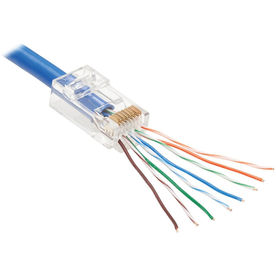 Tripp Lite Cat6 RJ45 Pass-Through UTP Modular Plug, 100 Pack