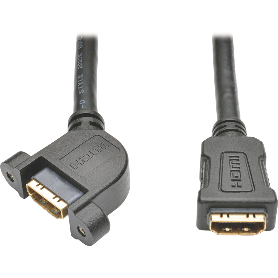 Tripp Lite 1ft High Speed HDMI Cable with Etherenet Digital Video / Audio Panel Mount F/F 1'