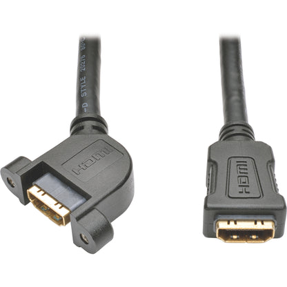 Tripp Lite 1ft High Speed HDMI Cable with Etherenet Digital Video / Audio Panel Mount F/F 1'