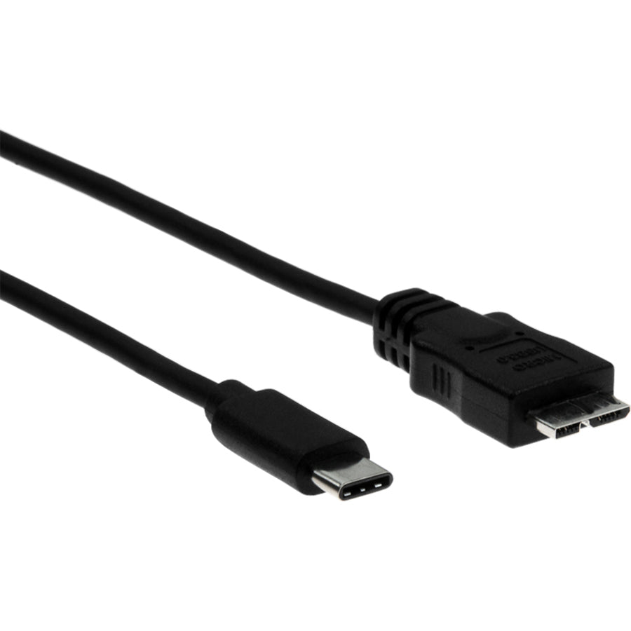 Rocstor Premium USB-C to Micro-B Cable 3ft (1m) - M/M - USB 3.0 - USB Type-C to Micro-USB Cable - USB for External Hard Drive, Tablet, Notebook - 3 ft - 1 Pack - 1 x Type C Male USB - 1 x Type B Male Micro USB - Nickel Plated - Shielding - Black CABLE 1M