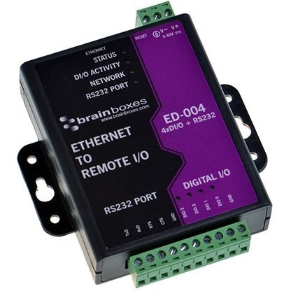 Brainboxes - Ethernet to 4 Digital IO and RS232 Serial Port