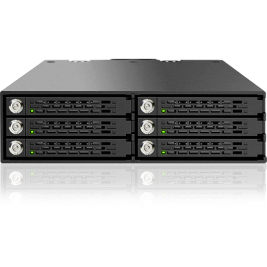 Icy Dock ToughArmor MB996SK-6SB Drive Enclosure for 5.25" - Serial ATA/600 Host Interface Internal - Black