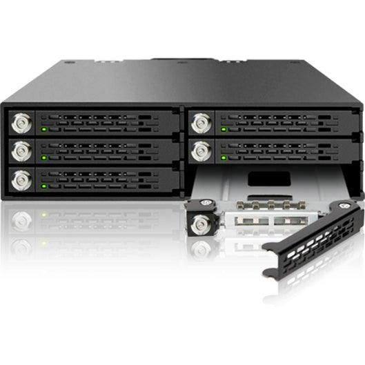 Icy Dock ToughArmor MB996SK-6SB Drive Enclosure for 5.25" - Serial ATA/600 Host Interface Internal - Black