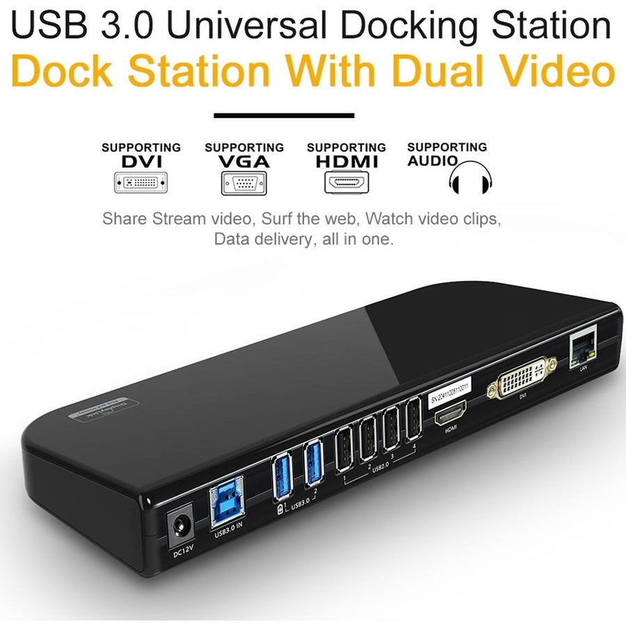 4XEM USB 3.0 Universal Docking Station with Dual Monitor Capabilities
